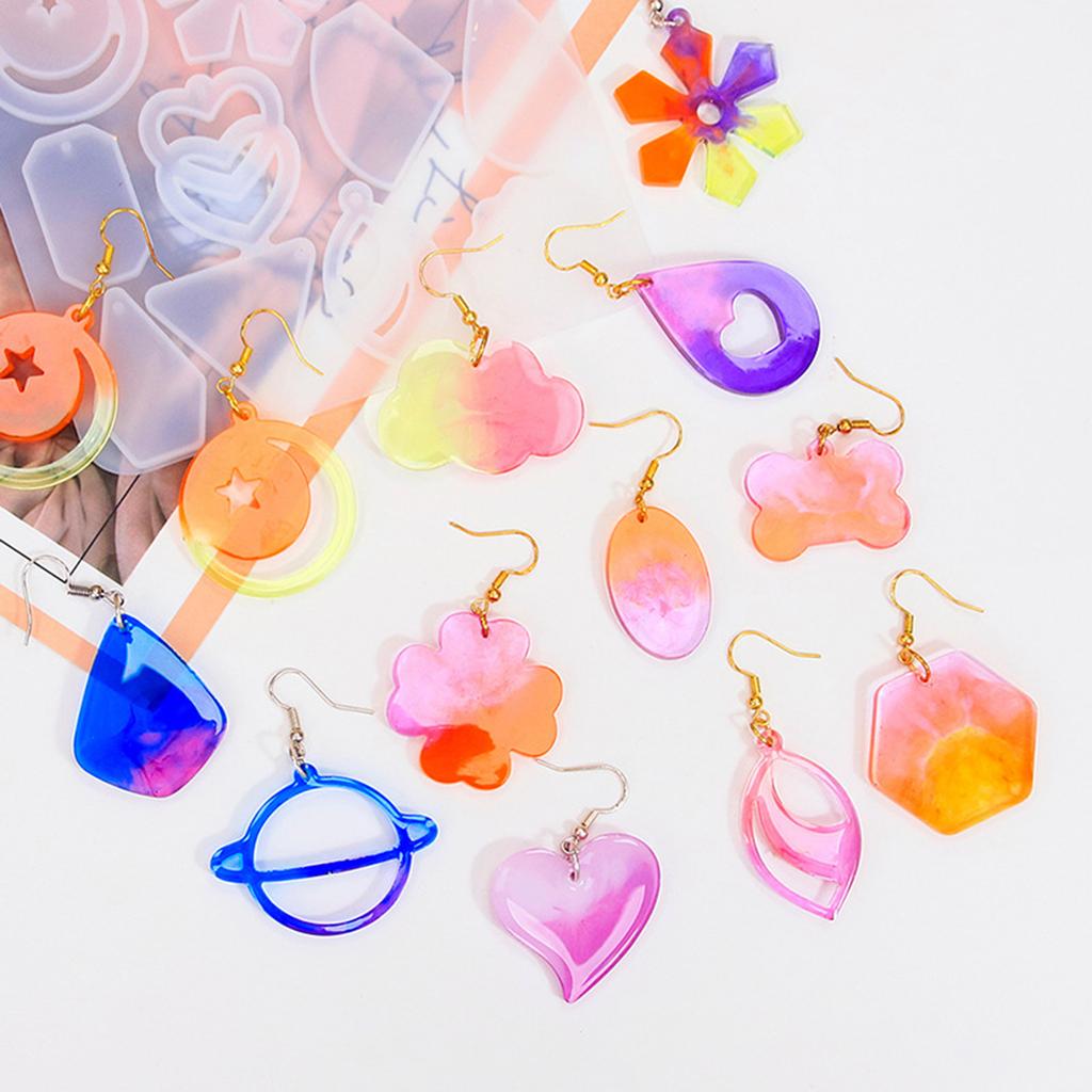 Geometric Earring Pendant Silicone Mold  Epoxy Resin Mould Handmade Jewelry Making Tool Necklace Keychain Craft