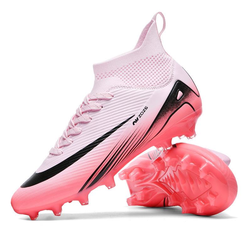 Ronaldo Gold-plated Seamless Fly-woven Football Shoes, Youth Spikes, Artificial Grass Game Training Shoes
