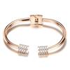 New European and American Personalized Fashion Popular Ornament Rose Gold Women's Open Titanium Steel Bracelet