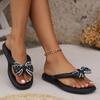 New Summer Fashion Casual Bow Women's Slippers Sexy Solid Color Flat Bottom Open Toe Flip Flop Sandals NO:5588-1