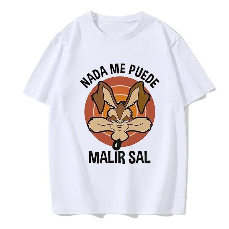 Unisex Funny Wile E Coyote Tee Shirt Unisex Women Cartoon Casual T-shirt Graphic EU Size Tops Streetwear Y2k Tshirt Hip Hop Gothic Clothes
