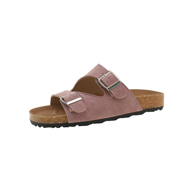 Outer Wear Temperament New Cool Slippers Fashionable Lightweight Thick-soled Slippers Metal Korean Version One-word Drag Women's Belt Buckle Summer