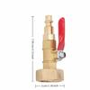 1/4in Male Brass Winterize Blowout Adapter Brass 3/4in Male GHT Thread Garden Irrigation Joints Male/Female Thread Ball Valve