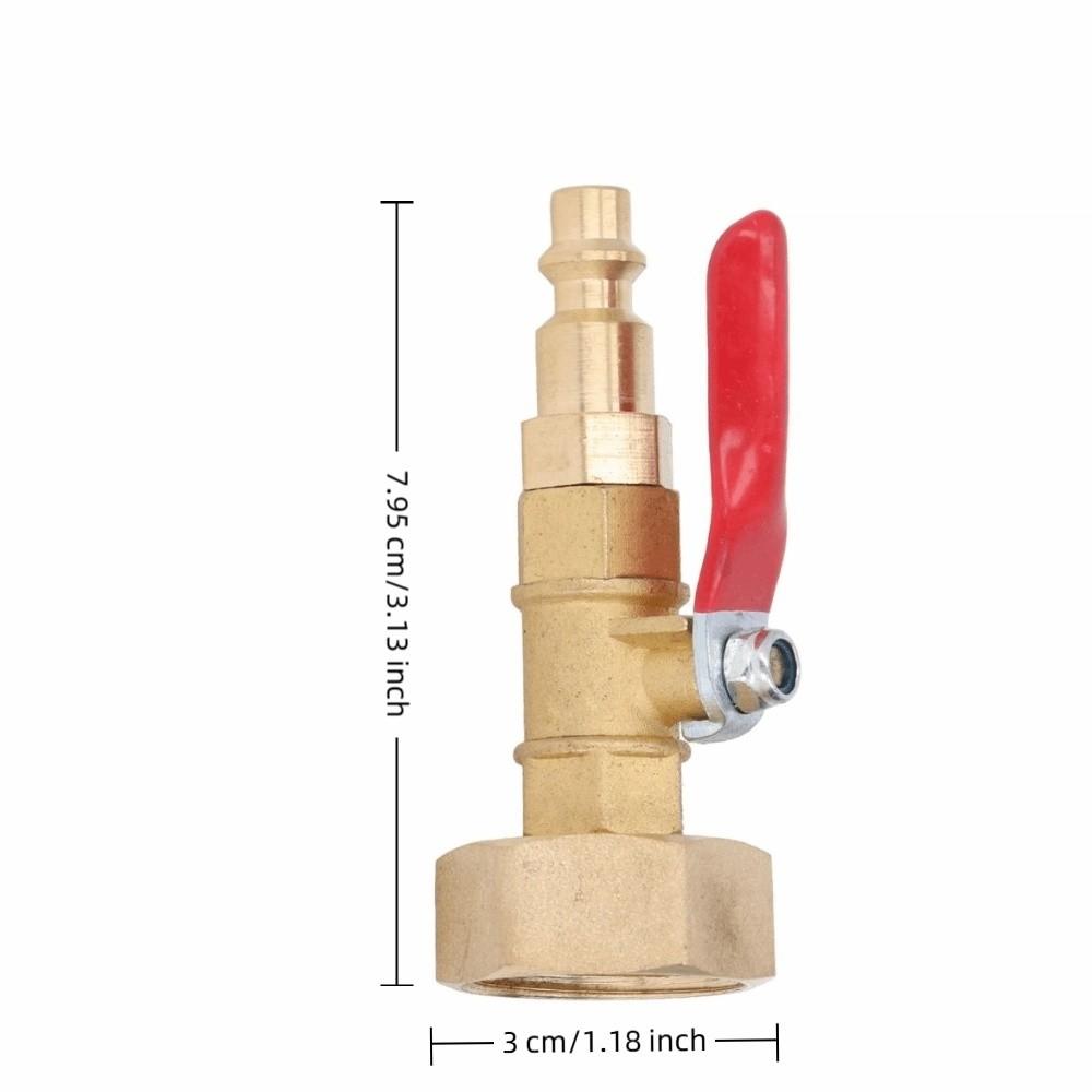 1/4in Male Brass Winterize Blowout Adapter Brass 3/4in Male GHT Thread Garden Irrigation Joints Male/Female Thread Ball Valve