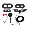Reptile Harness and Leash Adjustable Lizard Traction Rope Hat Bowtie Set for Small Pet Animals(Black and Red Hat Set