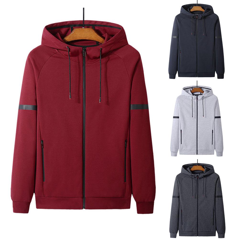 New Spring Autumn Cotton Men's Jacket Zipper Cardigan Sports Hooded Top Fashion Knitted Jacket L-8XL