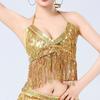 Women Sparkling Sequin Tops Belly Dance Fringe Costume Glitter Factor Party Sparkling Tops Festival Attire Carnival Outfit