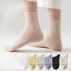 Female Spring and Summer Pure Cotton Anti Sweat Absorbable Breathable Boneless Tube Socks
