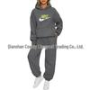 Unisex Solid Color Hooded Sweatshirt Set - Casual Spring/Autumn Two-Piece Tracksuit 2025