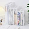 Office Stationery Storage Box Book Dust Protection Box Desktop Clutter Organizer Plastic Transparent Color Pen Storage Box