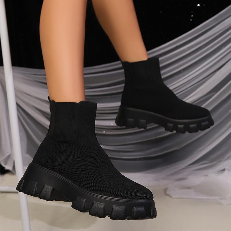 Platform Women Ankle Boots Autumn Designer Fashion New Walking Shoes Women 2024 Trend Snow Boots Cozy Dress Mujer Zapatos Botas