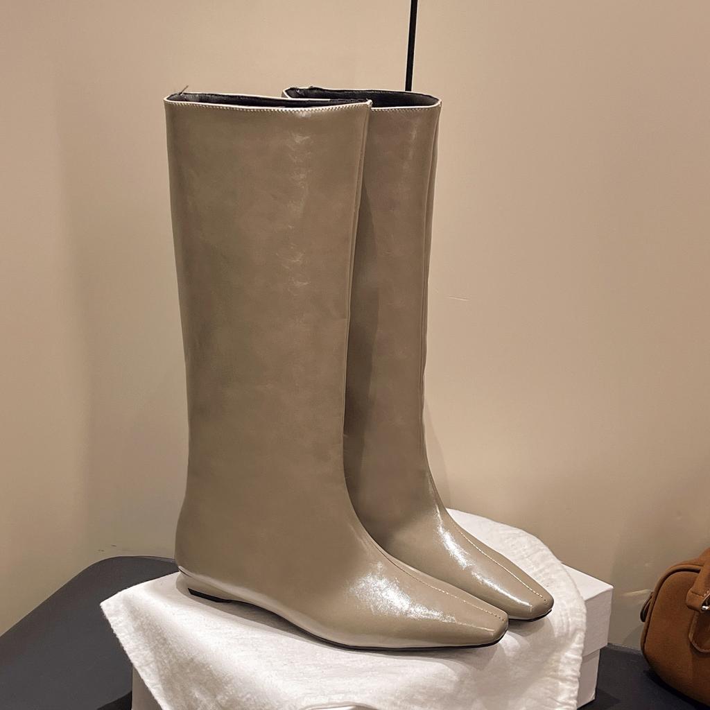 Boots for Women 2025 Four Seasons Suitable for Wearing New Small Square Head Simple Fashion Boots Large Size Fashion Knight Sleeve Boots