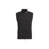 670 Padded Solid Color Logo Zip Stand Collar Sleeveless Vest Men Vests Black HZ6113