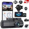 3 Channel Car DVR Dash Cam 4K Camera GPS WiFi for Vehicle Dashcam Black Box Video Recorder Registrator Night Vision Car Accessories