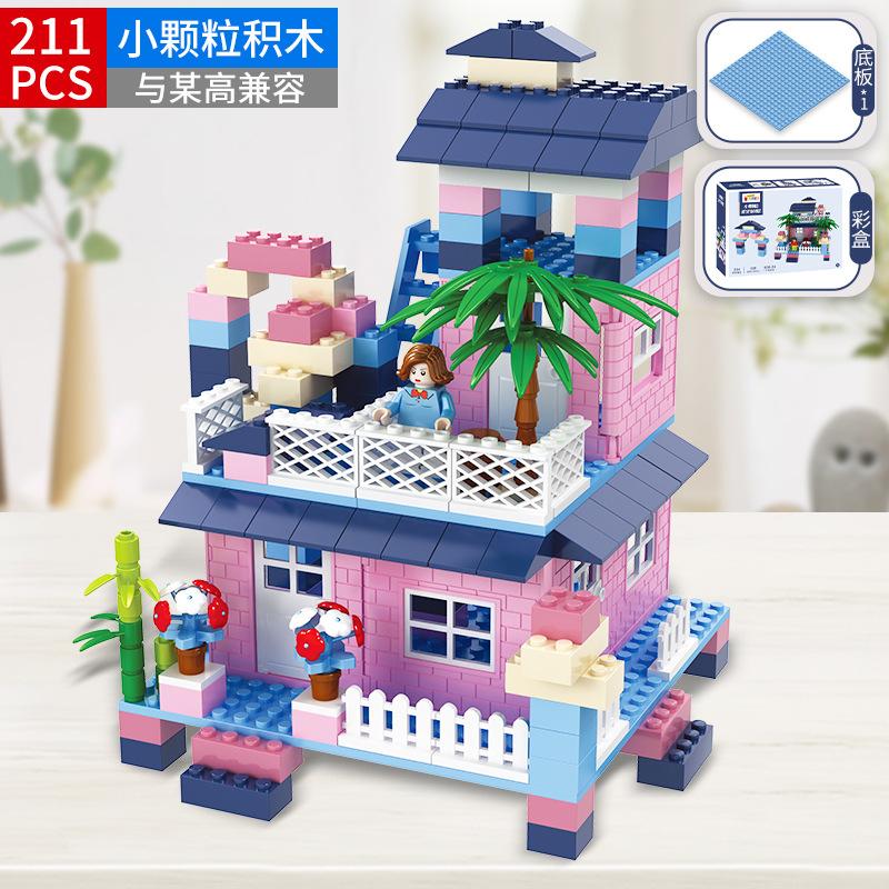 Small Particle Castle Scene Assembled Building Block Children'S Collage Toys Boys And Girls Building Block Toys