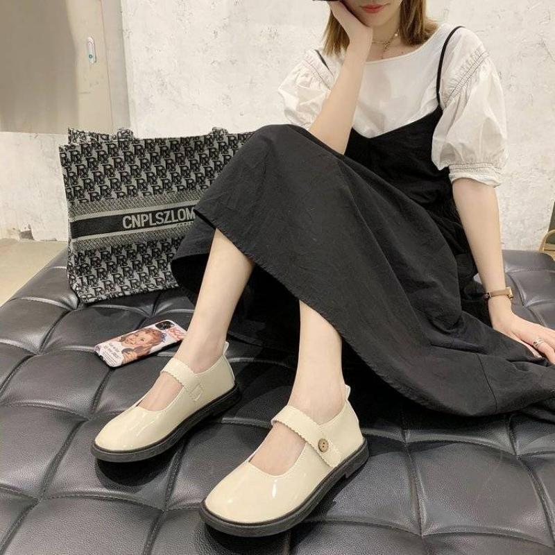 Shoes for Woman 2024 Square Heels Round Toe Women's Summer Footwear Japanese Style Lolita Gothic Kawaii Mary Jane Cute Wholesale