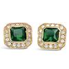 [K6618] - Gold Plated 'Sissi' Gold Green Earrings - 10 Mm