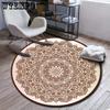 Ethnic Style Circular Carpet Floor Mat Living Room Coffee Table Printed Floor Mat Bedroom Carpet