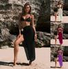 Bikini Set Swimwear Women 3D Flower Cover Up Split Micro Bikinis Beach Vacation Sexy 3 Piece Beachwear Swimsuit