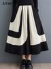 Irregular Patchwork Contrast Color Skirt ZY8896