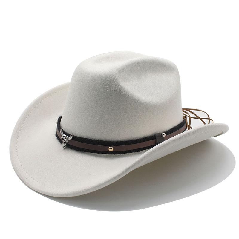Horn Men'S And Women'S Knight Hat Felt One-Word Hat Top Hump Adjustable Western Cowboy Hat