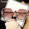 New Fashion Cutting Lens UV400 Rimless Sunglasses Gradient Rhinestone Sunglasses Women Sun Glasses