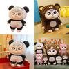 Baby Three Plush Toy Transform Into Panda Pig Bear For Kids Bedroom Decor Play