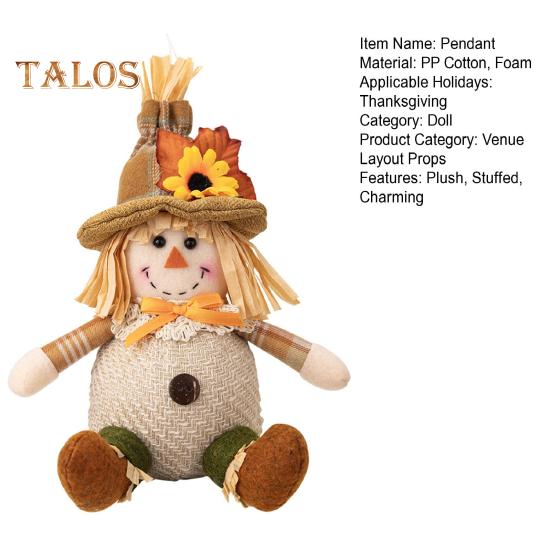Fall Gnome Doll Decor Plush Maple Leaf Sunflower Doll Toy Handmade Farmhouse Autumn Pendant for Thanksgiving Harvest Holiday Party