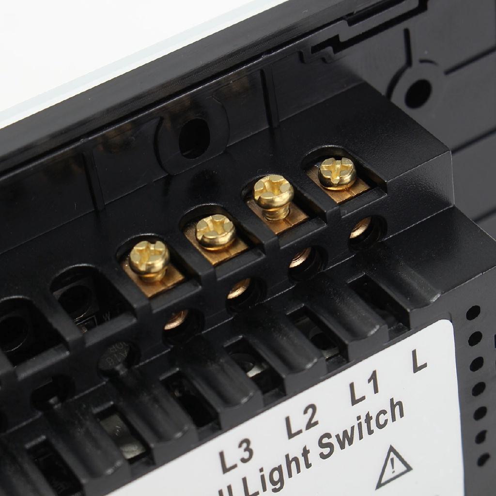 3 Way ABS Panel Smart Wall Light Switch Wireless Touch Control Light Switch 3 Gangs 120x70x40mm