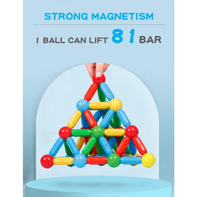 Magnetic Building Blocks Montessori Educational Game Toy Magnets Sticks Construction Set Magnetic Rod and Balls Toy for Children