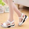 Fashion 2025 Summer Shoes Woman Platform Sandals Women Open Toe Soft Leather Casual Gladiator Wedges Women Shoes Flats