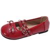 Fashion and Lightweight French Red Light Mouth Flat-soled Single Shoes Women's 2025 New Spring Skirt Mary Jane Shoes