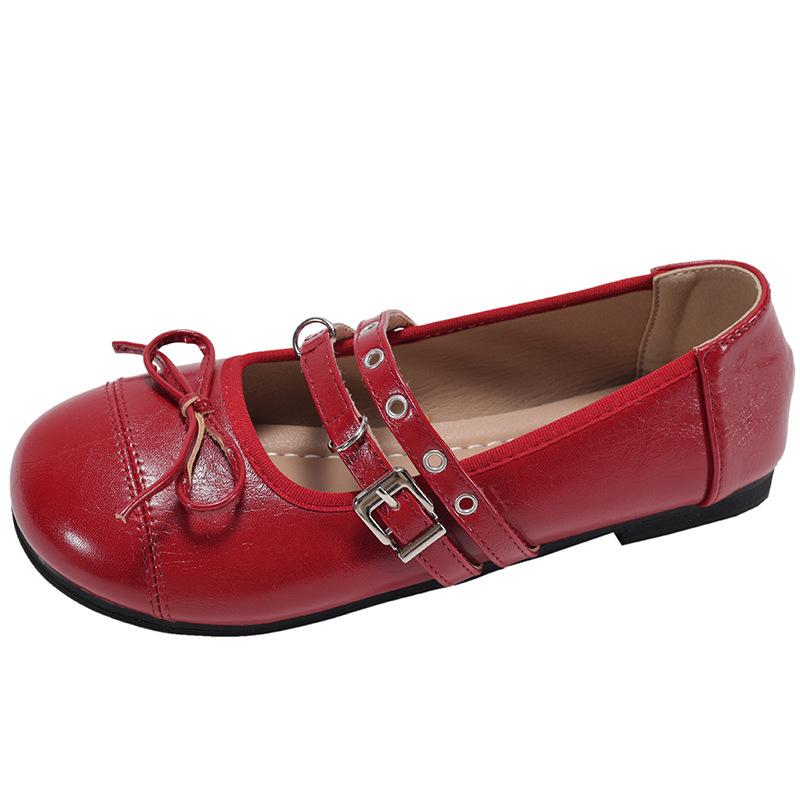 Fashion and Lightweight French Red Light Mouth Flat-soled Single Shoes Women's 2025 New Spring Skirt Mary Jane Shoes