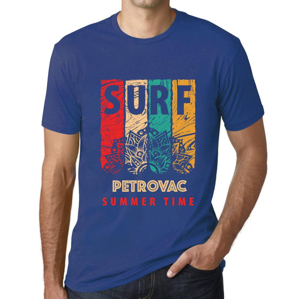 Men’s Vintage Tee Shirt Graphic T Shirt Surf Summer Time PETROVAC Royal Blue