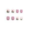 24pcs/set Tulip Manicure Glitter False Nails Finished Wearable Nail Stickers Press On Nail