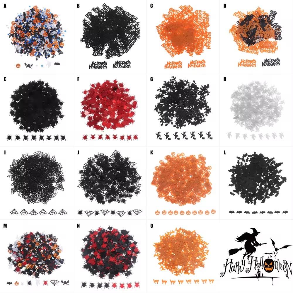 Хэллоуин Бумага Стол Конфетти Паутина Тыква Летучая мышь Скелет Блестки для Хэллоуина Вечеринка Бар Дом с привидениями Декорации Товары