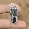 Natural Moroccan Mud Crack Fossil Gemstone 925 Silver Pendant Flower For Women