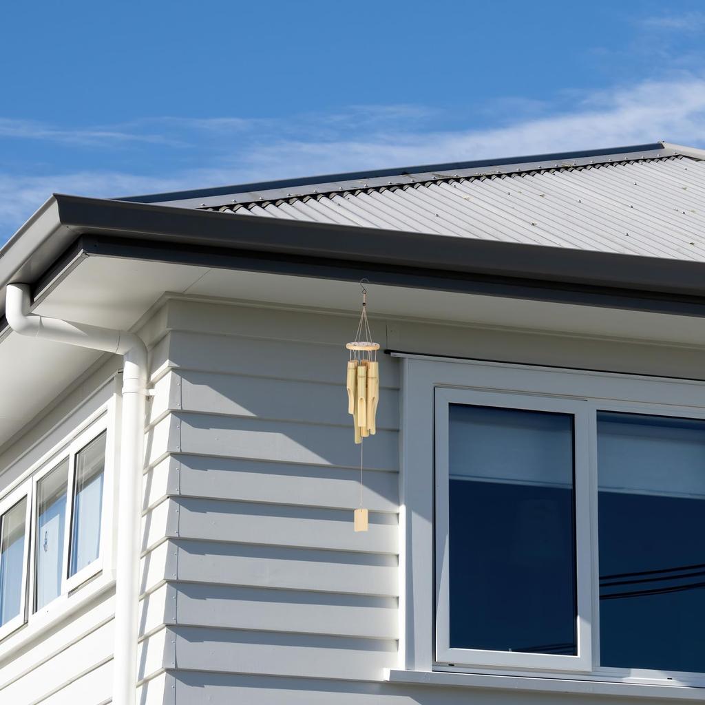 METERXITY Bamboo Wind Deep Wooden Wind Chimes for Indoor and Outdoor Wooden Wind Chimes 1-Pack Chimes, Melody, Sound, Decor/Porch/Garden, 31" [Wood