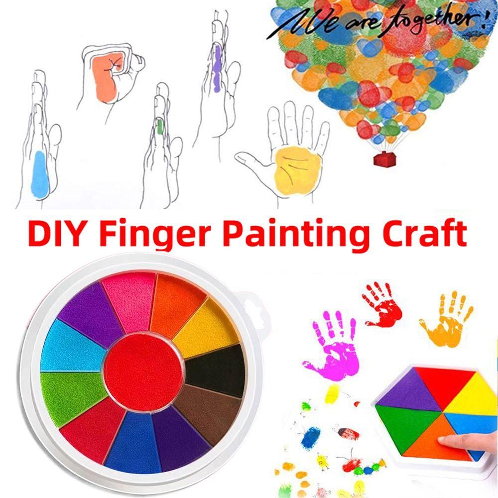 Clear Stamping Finger Painting Inkpad Quick-drying Graffiti Inkpad DIY Painting Ink Pad Children