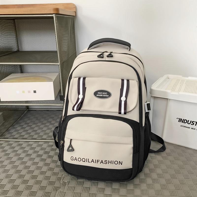 Contrast Color Student Schoolbag Women Large Capacity Backpack Men Computer Backpack