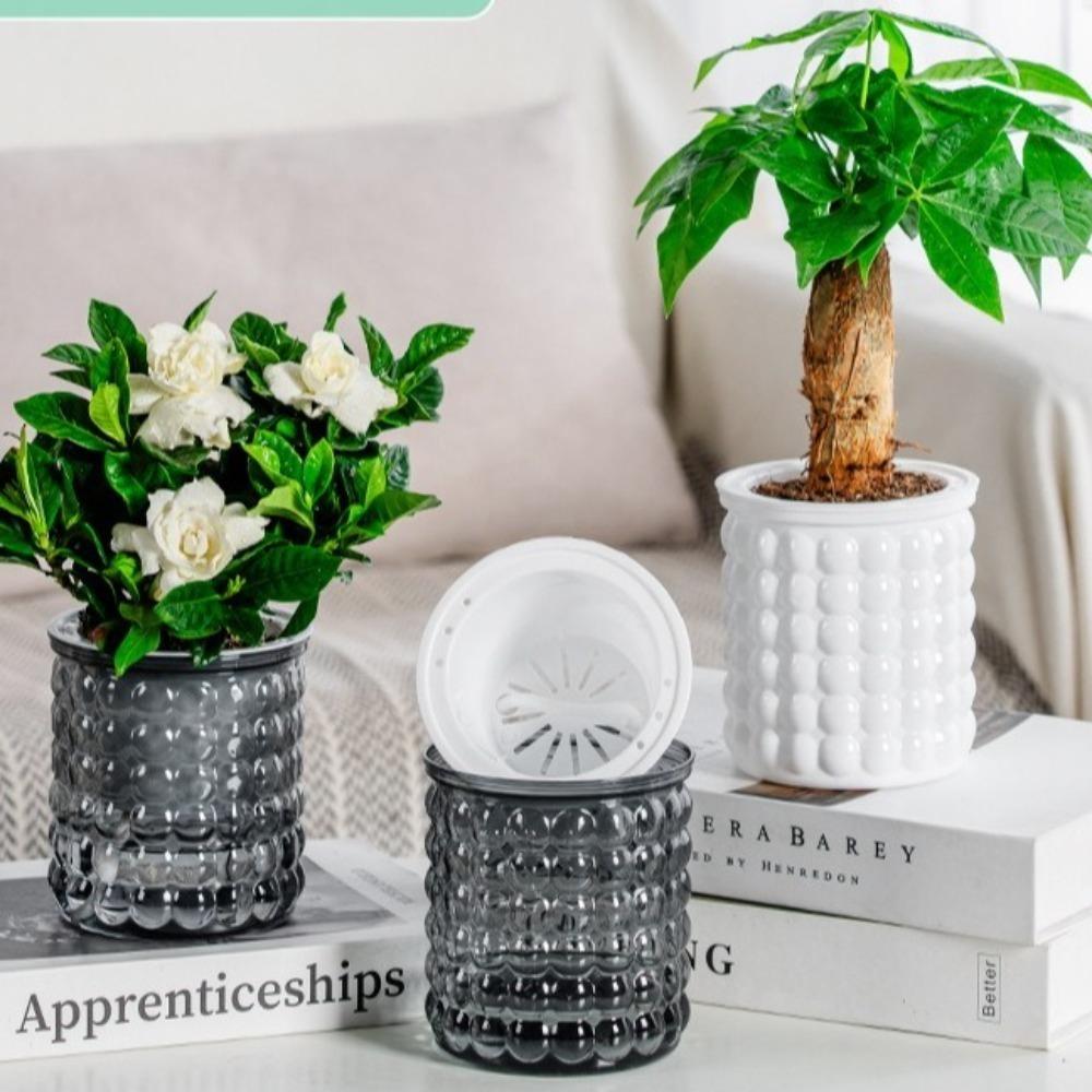 Plastic Hydroponic Plants Pot Removable Office Bonsai Decor New Flowerpot