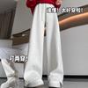 Sweatpants Women's Autumn New High-waisted Casual Gray Sweatpants Small Loose Velvet Wide-leg Pants