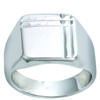 Men's Silver 'Charles' Silver Signet Ring (rhodium) - 13x12mm