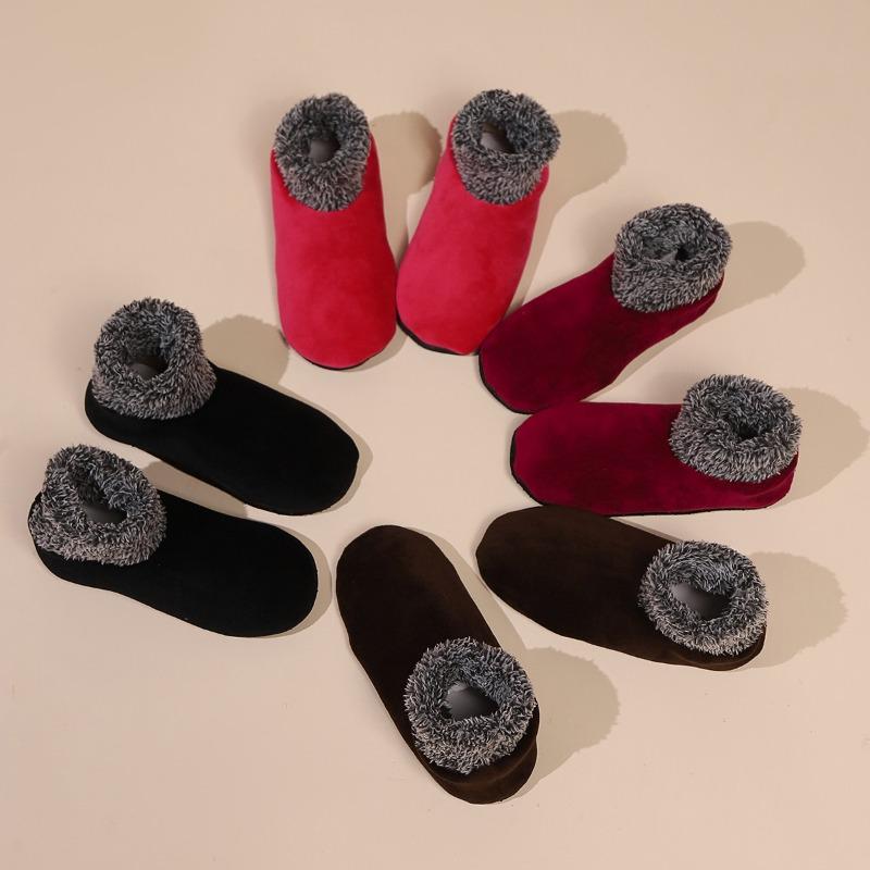 Womens Warm Fuzzy Socks with Non Slip Grip Stretch Velvet Slippers Socks Winter Home Floor Socks