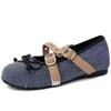 Vintage Cosy Soft Sole Women Ballet Flats Concise Belt Buckle Shoes Ladies Outdoor Comfort Mary Jane Shoes