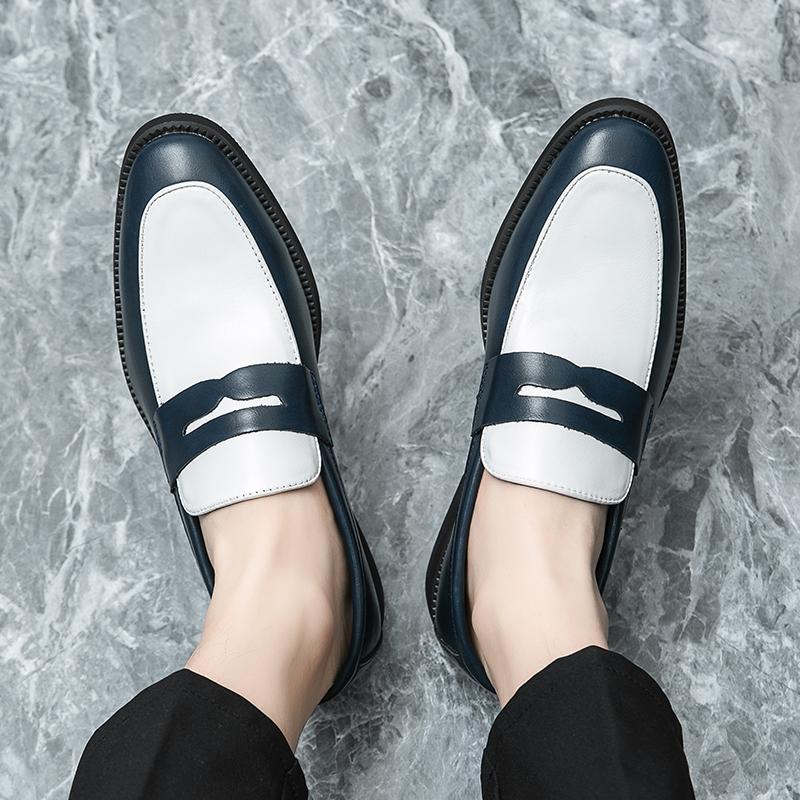 Italian Luxury Brand Gentleman Loafers Slip-on Leather Pointed Toe Shoes Men's Casual Shoes Moccasin High Quality Wedding Shoes