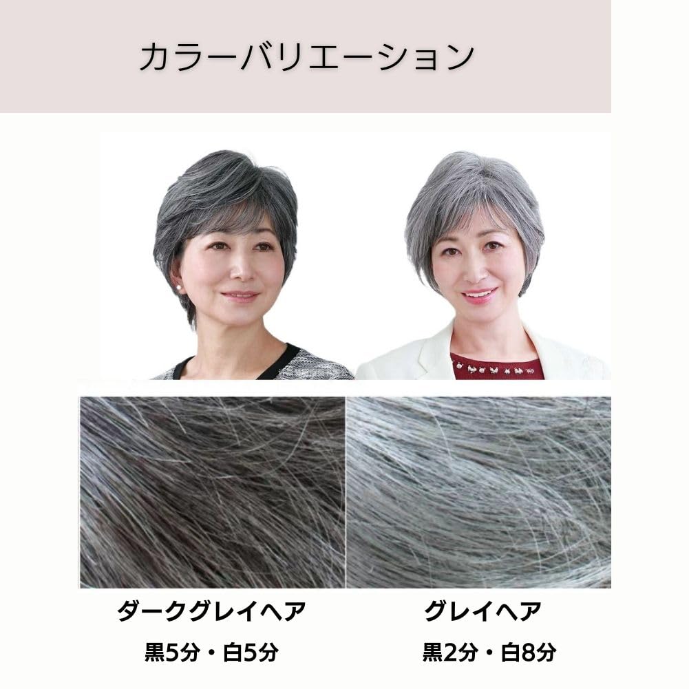 Full Wig for Middle and Older Large Gray Short Gray Diagonal Stylish Adults, Hair, Mrs. Ladies, Hair, Wig, Hair, Natural, Perm, Fluffy, Bob, Bangs,