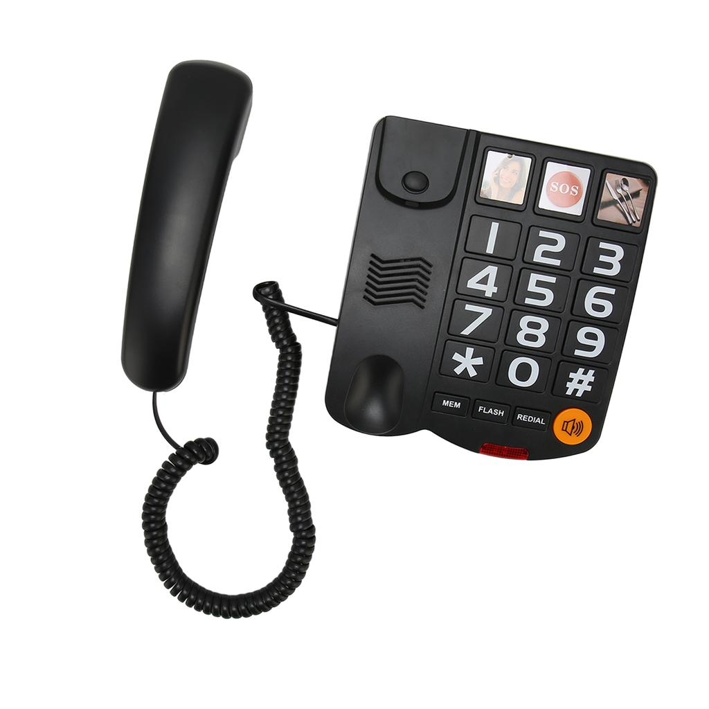 Big Button Phone Multifunction One Touch Dialling Hands Free Corded Landline Telephone with Loud