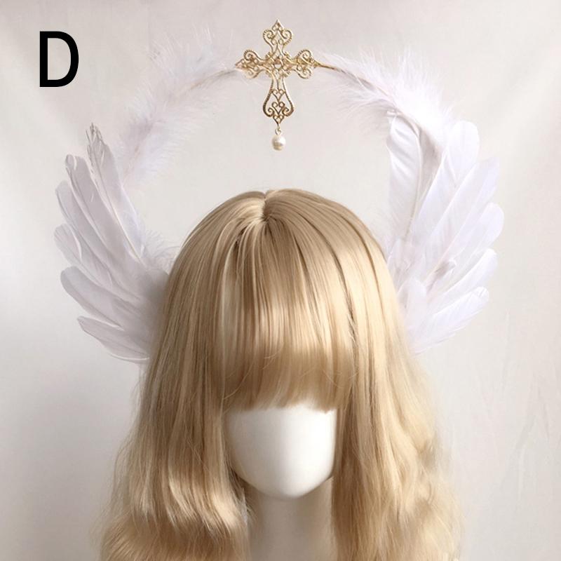1 комплект Halo Crown Angel Feather Wings головной убор Halo Goddess головной убор KC головной убор аксессуары для головных уборов Готическая Лолита