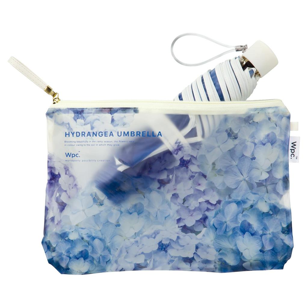 Зонт гортензия мини синий складной зонт с внешними спицами 54 см женский цветок гортензии стильный милый блестящий градиент Instagram прозрачный женский WPC.